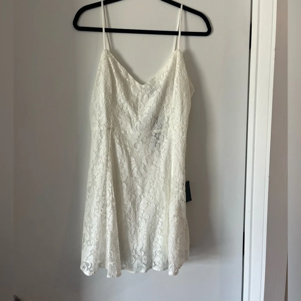 NWT! Lulu's White Spaghetti Strap Mini Dress - Picture 5 of 8